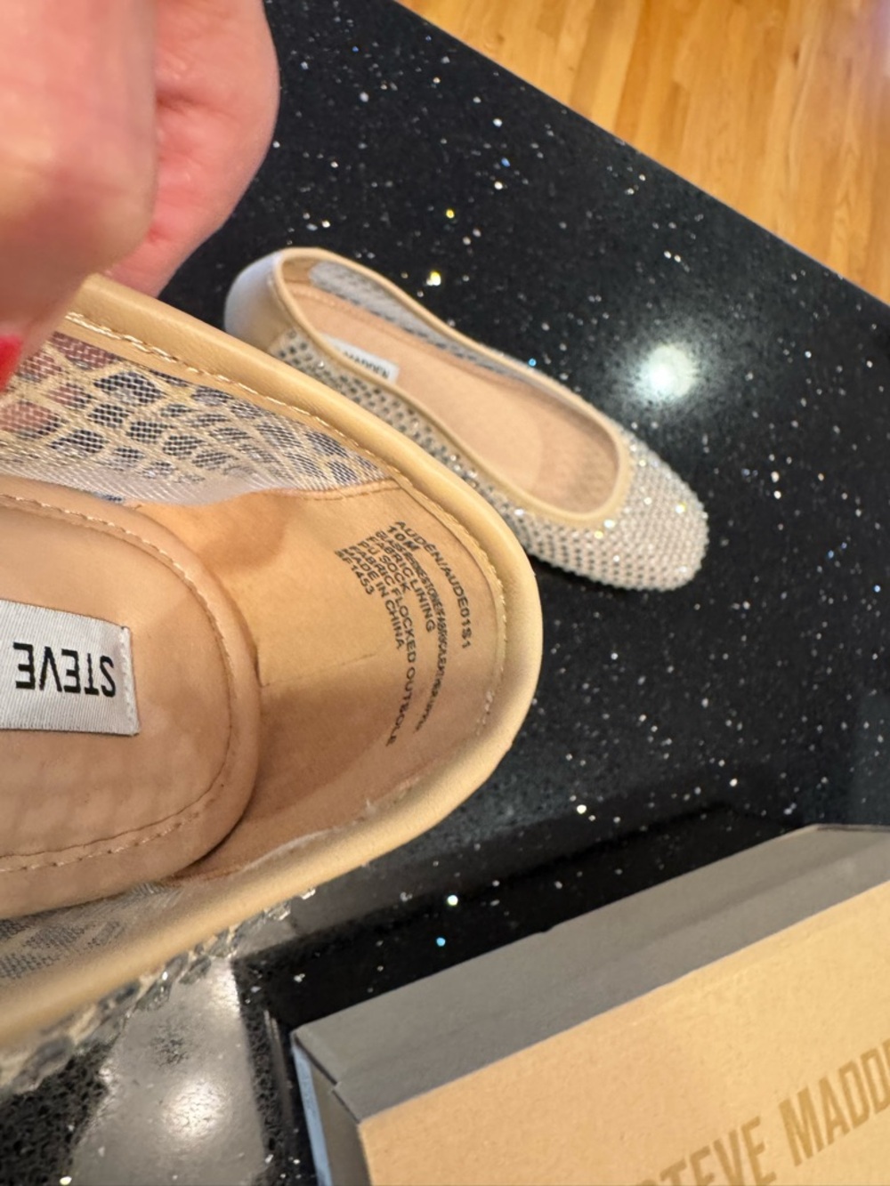 NWT -Steve Madden Nude Crystal-Studded Ballet Flats- Price is Firm - Picture 7 of 8